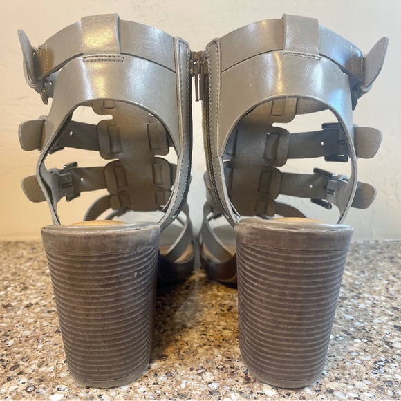 Rampage Jeana Heels Women’s Size 9M Taupe Brown Open Toe Block Heel Gladiator - Picture 8 of 12